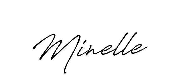 Minelle stylish signature style. Best Handwritten Sign (Antro_Vectra_Bolder) for my name. Handwritten Signature Collection Ideas for my name Minelle. Minelle signature style 7 images and pictures png