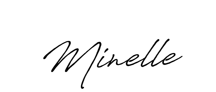 Minelle stylish signature style. Best Handwritten Sign (Antro_Vectra_Bolder) for my name. Handwritten Signature Collection Ideas for my name Minelle. Minelle signature style 7 images and pictures png