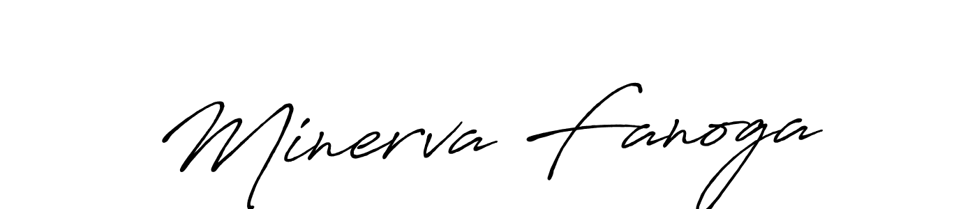 Design your own signature with our free online signature maker. With this signature software, you can create a handwritten (Antro_Vectra_Bolder) signature for name Minerva Fanoga. Minerva Fanoga signature style 7 images and pictures png