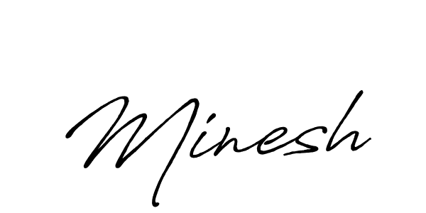 Use a signature maker to create a handwritten signature online. With this signature software, you can design (Antro_Vectra_Bolder) your own signature for name Minesh. Minesh signature style 7 images and pictures png