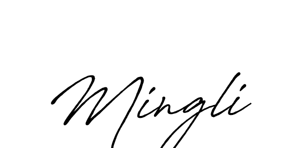 Use a signature maker to create a handwritten signature online. With this signature software, you can design (Antro_Vectra_Bolder) your own signature for name Mingli. Mingli signature style 7 images and pictures png