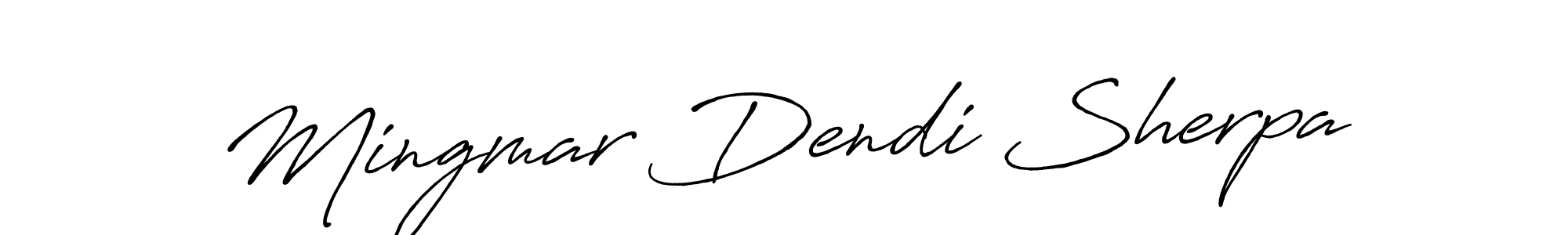 Create a beautiful signature design for name Mingmar Dendi Sherpa. With this signature (Antro_Vectra_Bolder) fonts, you can make a handwritten signature for free. Mingmar Dendi Sherpa signature style 7 images and pictures png