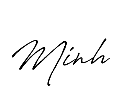 The best way (Antro_Vectra_Bolder) to make a short signature is to pick only two or three words in your name. The name Minh include a total of six letters. For converting this name. Minh signature style 7 images and pictures png