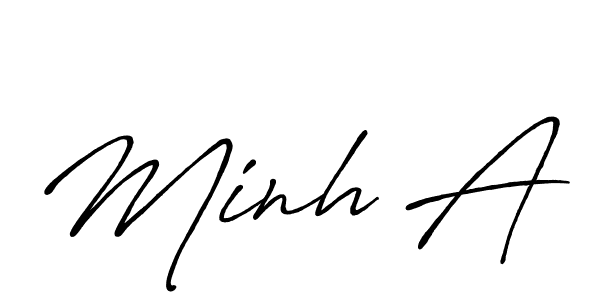 The best way (Antro_Vectra_Bolder) to make a short signature is to pick only two or three words in your name. The name Minh A include a total of six letters. For converting this name. Minh A signature style 7 images and pictures png