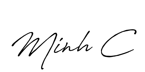 You should practise on your own different ways (Antro_Vectra_Bolder) to write your name (Minh C) in signature. don't let someone else do it for you. Minh C signature style 7 images and pictures png