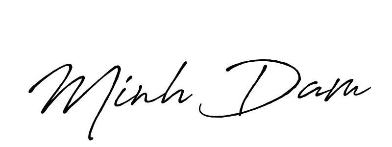 Minh Dam stylish signature style. Best Handwritten Sign (Antro_Vectra_Bolder) for my name. Handwritten Signature Collection Ideas for my name Minh Dam. Minh Dam signature style 7 images and pictures png