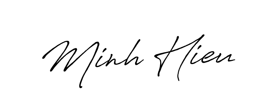 Also we have Minh Hieu name is the best signature style. Create professional handwritten signature collection using Antro_Vectra_Bolder autograph style. Minh Hieu signature style 7 images and pictures png