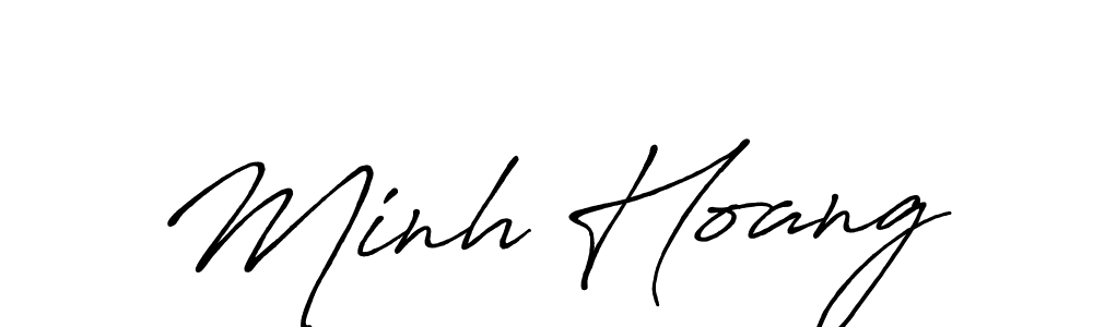 Antro_Vectra_Bolder is a professional signature style that is perfect for those who want to add a touch of class to their signature. It is also a great choice for those who want to make their signature more unique. Get Minh Hoang name to fancy signature for free. Minh Hoang signature style 7 images and pictures png