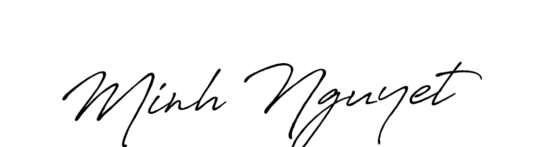 Minh Nguyet stylish signature style. Best Handwritten Sign (Antro_Vectra_Bolder) for my name. Handwritten Signature Collection Ideas for my name Minh Nguyet. Minh Nguyet signature style 7 images and pictures png