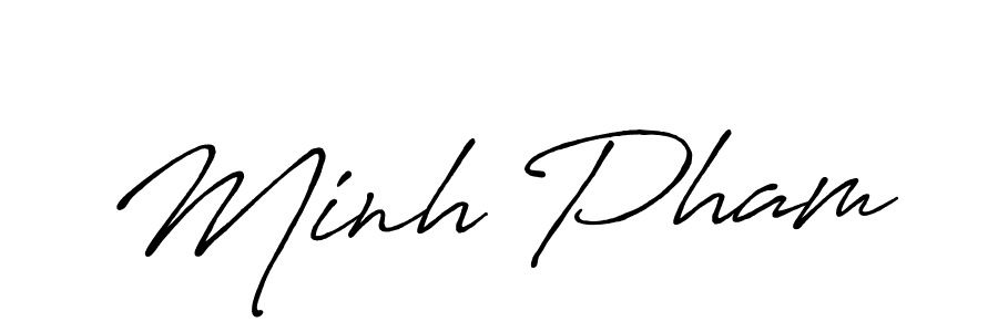 Make a beautiful signature design for name Minh Pham. With this signature (Antro_Vectra_Bolder) style, you can create a handwritten signature for free. Minh Pham signature style 7 images and pictures png