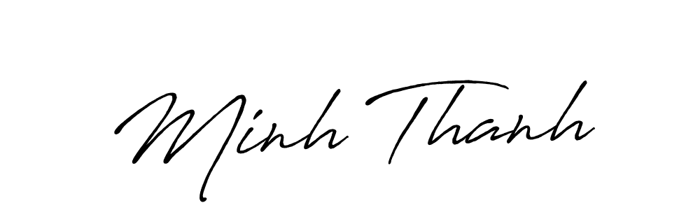 Minh Thanh stylish signature style. Best Handwritten Sign (Antro_Vectra_Bolder) for my name. Handwritten Signature Collection Ideas for my name Minh Thanh. Minh Thanh signature style 7 images and pictures png