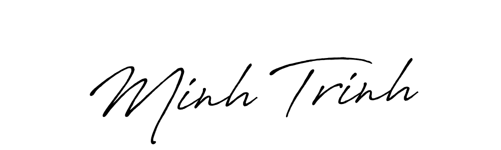 Also You can easily find your signature by using the search form. We will create Minh Trinh name handwritten signature images for you free of cost using Antro_Vectra_Bolder sign style. Minh Trinh signature style 7 images and pictures png