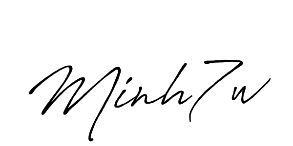 Also You can easily find your signature by using the search form. We will create Minh7w name handwritten signature images for you free of cost using Antro_Vectra_Bolder sign style. Minh7w signature style 7 images and pictures png