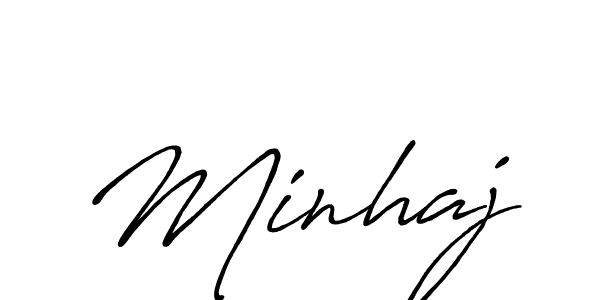Minhaj stylish signature style. Best Handwritten Sign (Antro_Vectra_Bolder) for my name. Handwritten Signature Collection Ideas for my name Minhaj. Minhaj signature style 7 images and pictures png