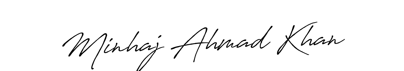 Also we have Minhaj Ahmad Khan name is the best signature style. Create professional handwritten signature collection using Antro_Vectra_Bolder autograph style. Minhaj Ahmad Khan signature style 7 images and pictures png