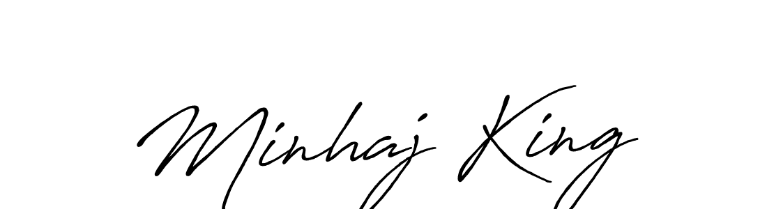 Design your own signature with our free online signature maker. With this signature software, you can create a handwritten (Antro_Vectra_Bolder) signature for name Minhaj King. Minhaj King signature style 7 images and pictures png