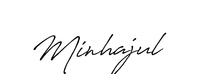 Minhajul stylish signature style. Best Handwritten Sign (Antro_Vectra_Bolder) for my name. Handwritten Signature Collection Ideas for my name Minhajul. Minhajul signature style 7 images and pictures png