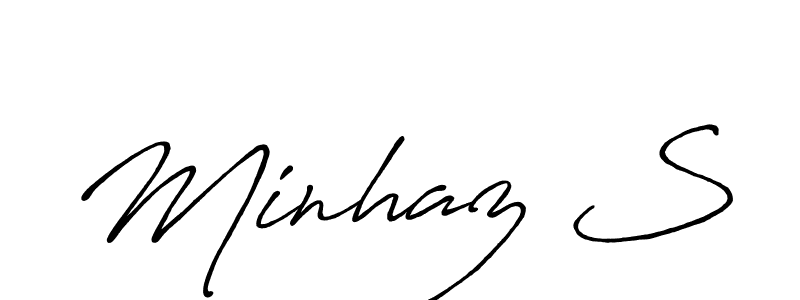 Design your own signature with our free online signature maker. With this signature software, you can create a handwritten (Antro_Vectra_Bolder) signature for name Minhaz S. Minhaz S signature style 7 images and pictures png