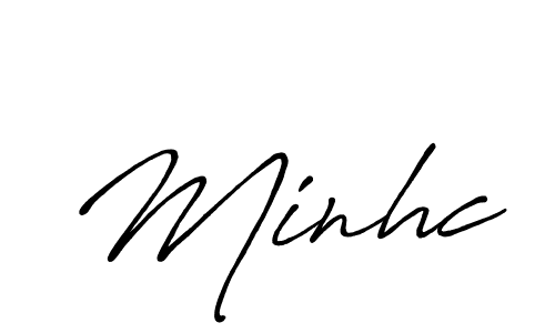 Design your own signature with our free online signature maker. With this signature software, you can create a handwritten (Antro_Vectra_Bolder) signature for name Minhc. Minhc signature style 7 images and pictures png