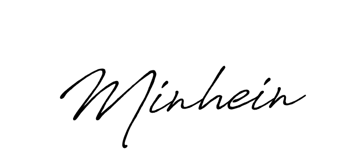 Use a signature maker to create a handwritten signature online. With this signature software, you can design (Antro_Vectra_Bolder) your own signature for name Minhein. Minhein signature style 7 images and pictures png