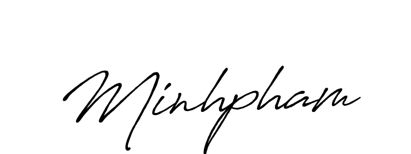 Use a signature maker to create a handwritten signature online. With this signature software, you can design (Antro_Vectra_Bolder) your own signature for name Minhpham. Minhpham signature style 7 images and pictures png