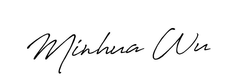 Minhua Wu stylish signature style. Best Handwritten Sign (Antro_Vectra_Bolder) for my name. Handwritten Signature Collection Ideas for my name Minhua Wu. Minhua Wu signature style 7 images and pictures png