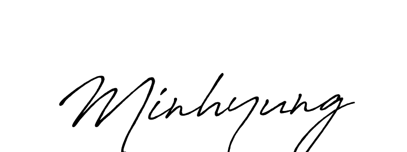 Use a signature maker to create a handwritten signature online. With this signature software, you can design (Antro_Vectra_Bolder) your own signature for name Minhyung. Minhyung signature style 7 images and pictures png