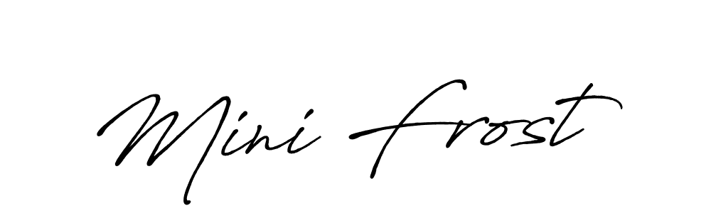 Similarly Antro_Vectra_Bolder is the best handwritten signature design. Signature creator online .You can use it as an online autograph creator for name Mini Frost. Mini Frost signature style 7 images and pictures png