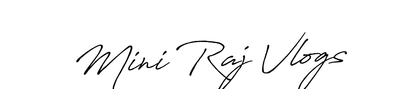 How to make Mini Raj Vlogs signature? Antro_Vectra_Bolder is a professional autograph style. Create handwritten signature for Mini Raj Vlogs name. Mini Raj Vlogs signature style 7 images and pictures png
