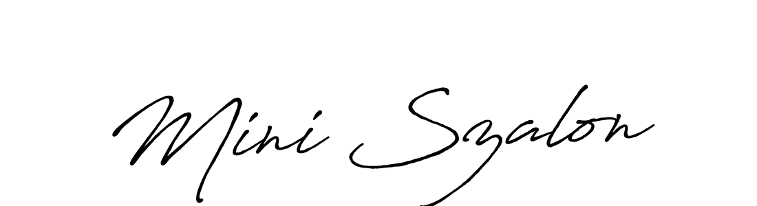 Use a signature maker to create a handwritten signature online. With this signature software, you can design (Antro_Vectra_Bolder) your own signature for name Mini Szalon. Mini Szalon signature style 7 images and pictures png