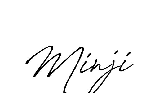 Design your own signature with our free online signature maker. With this signature software, you can create a handwritten (Antro_Vectra_Bolder) signature for name Minji. Minji signature style 7 images and pictures png