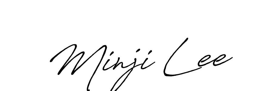 Use a signature maker to create a handwritten signature online. With this signature software, you can design (Antro_Vectra_Bolder) your own signature for name Minji Lee. Minji Lee signature style 7 images and pictures png