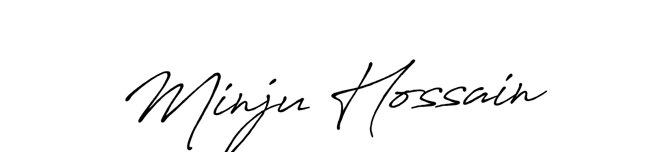 Make a beautiful signature design for name Minju Hossain. Use this online signature maker to create a handwritten signature for free. Minju Hossain signature style 7 images and pictures png