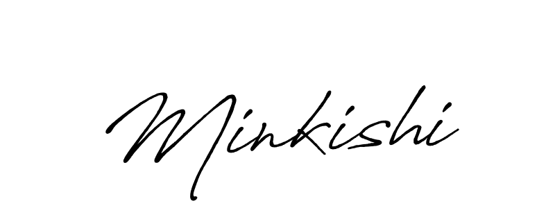 Use a signature maker to create a handwritten signature online. With this signature software, you can design (Antro_Vectra_Bolder) your own signature for name Minkishi. Minkishi signature style 7 images and pictures png