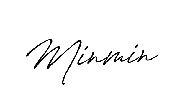 Design your own signature with our free online signature maker. With this signature software, you can create a handwritten (Antro_Vectra_Bolder) signature for name Minmin. Minmin signature style 7 images and pictures png