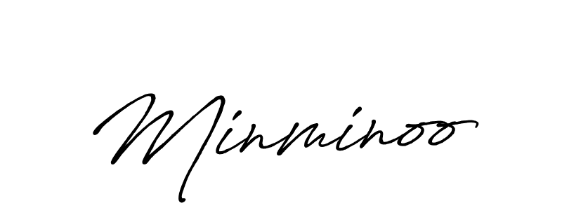 Make a beautiful signature design for name Minminoo. With this signature (Antro_Vectra_Bolder) style, you can create a handwritten signature for free. Minminoo signature style 7 images and pictures png