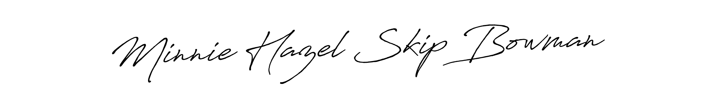 Also You can easily find your signature by using the search form. We will create Minnie Hazel Skip Bowman name handwritten signature images for you free of cost using Antro_Vectra_Bolder sign style. Minnie Hazel Skip Bowman signature style 7 images and pictures png