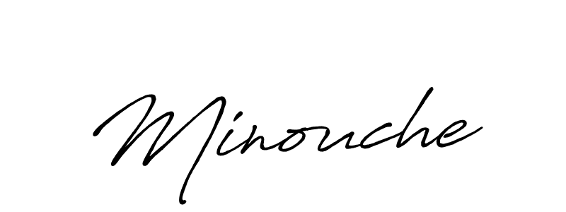 How to make Minouche name signature. Use Antro_Vectra_Bolder style for creating short signs online. This is the latest handwritten sign. Minouche signature style 7 images and pictures png