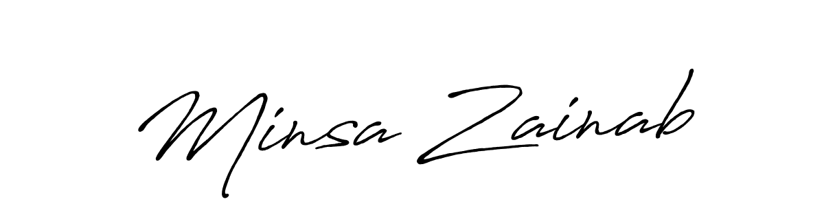 if you are searching for the best signature style for your name Minsa Zainab. so please give up your signature search. here we have designed multiple signature styles  using Antro_Vectra_Bolder. Minsa Zainab signature style 7 images and pictures png