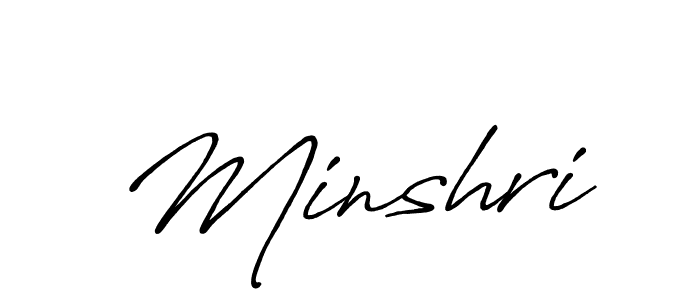Make a beautiful signature design for name Minshri. With this signature (Antro_Vectra_Bolder) style, you can create a handwritten signature for free. Minshri signature style 7 images and pictures png
