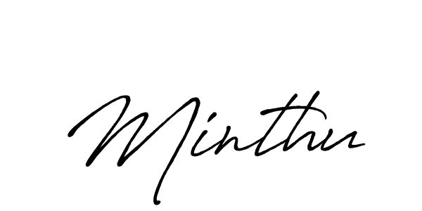 How to make Minthu signature? Antro_Vectra_Bolder is a professional autograph style. Create handwritten signature for Minthu name. Minthu signature style 7 images and pictures png