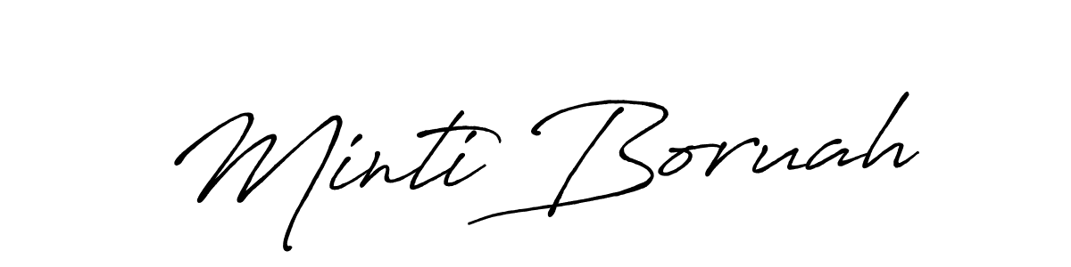 Create a beautiful signature design for name Minti Boruah. With this signature (Antro_Vectra_Bolder) fonts, you can make a handwritten signature for free. Minti Boruah signature style 7 images and pictures png