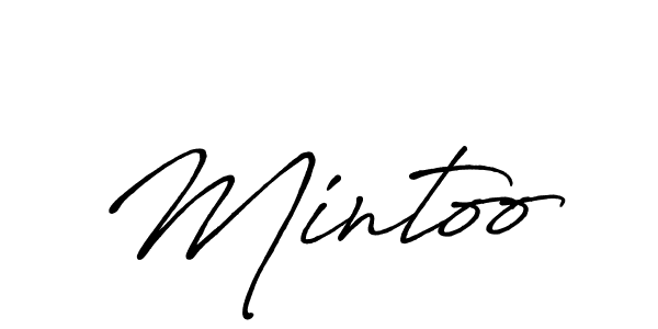 Use a signature maker to create a handwritten signature online. With this signature software, you can design (Antro_Vectra_Bolder) your own signature for name Mintoo. Mintoo signature style 7 images and pictures png