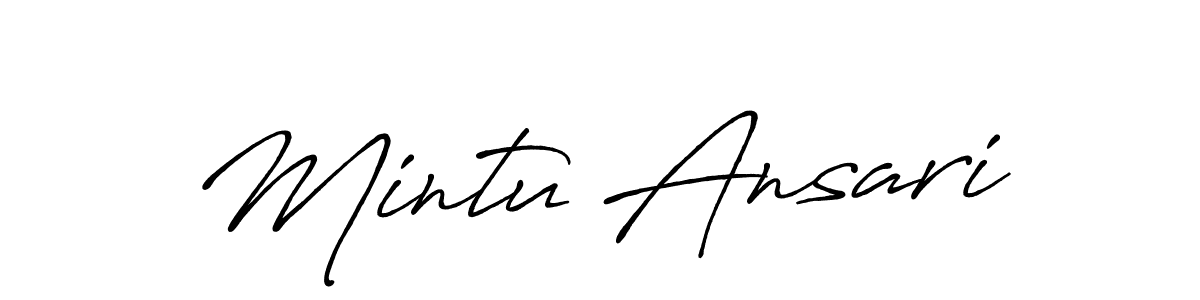 Also we have Mintu Ansari name is the best signature style. Create professional handwritten signature collection using Antro_Vectra_Bolder autograph style. Mintu Ansari signature style 7 images and pictures png