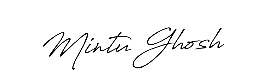 How to make Mintu Ghosh name signature. Use Antro_Vectra_Bolder style for creating short signs online. This is the latest handwritten sign. Mintu Ghosh signature style 7 images and pictures png