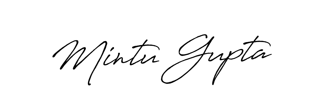 Create a beautiful signature design for name Mintu Gupta. With this signature (Antro_Vectra_Bolder) fonts, you can make a handwritten signature for free. Mintu Gupta signature style 7 images and pictures png