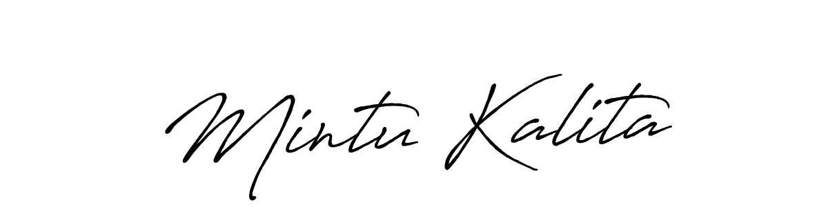 Also we have Mintu Kalita name is the best signature style. Create professional handwritten signature collection using Antro_Vectra_Bolder autograph style. Mintu Kalita signature style 7 images and pictures png