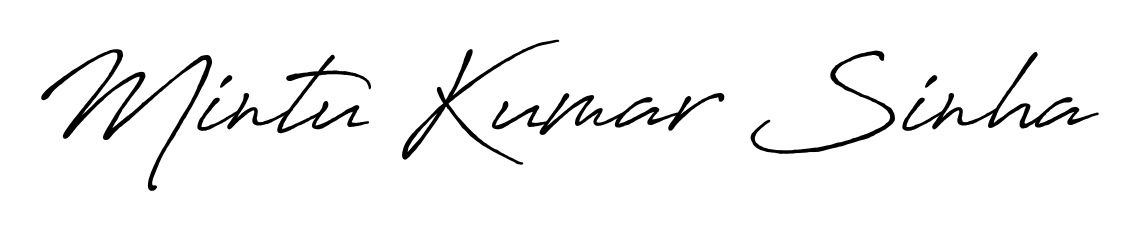 The Antro_Vectra_Bolder font transforms the name Mintu Kumar Sinha into an executive sign with sharp precision and distinguished character. Mintu Kumar Sinha signature style 7 images and pictures png