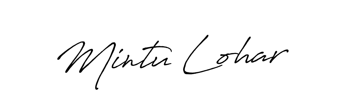 Mintu Lohar stylish signature style. Best Handwritten Sign (Antro_Vectra_Bolder) for my name. Handwritten Signature Collection Ideas for my name Mintu Lohar. Mintu Lohar signature style 7 images and pictures png