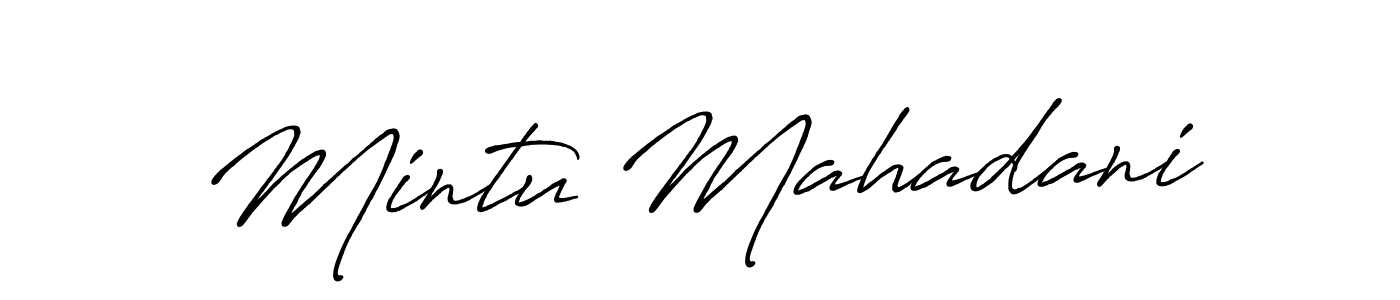 Create a beautiful signature design for name Mintu Mahadani. With this signature (Antro_Vectra_Bolder) fonts, you can make a handwritten signature for free. Mintu Mahadani signature style 7 images and pictures png